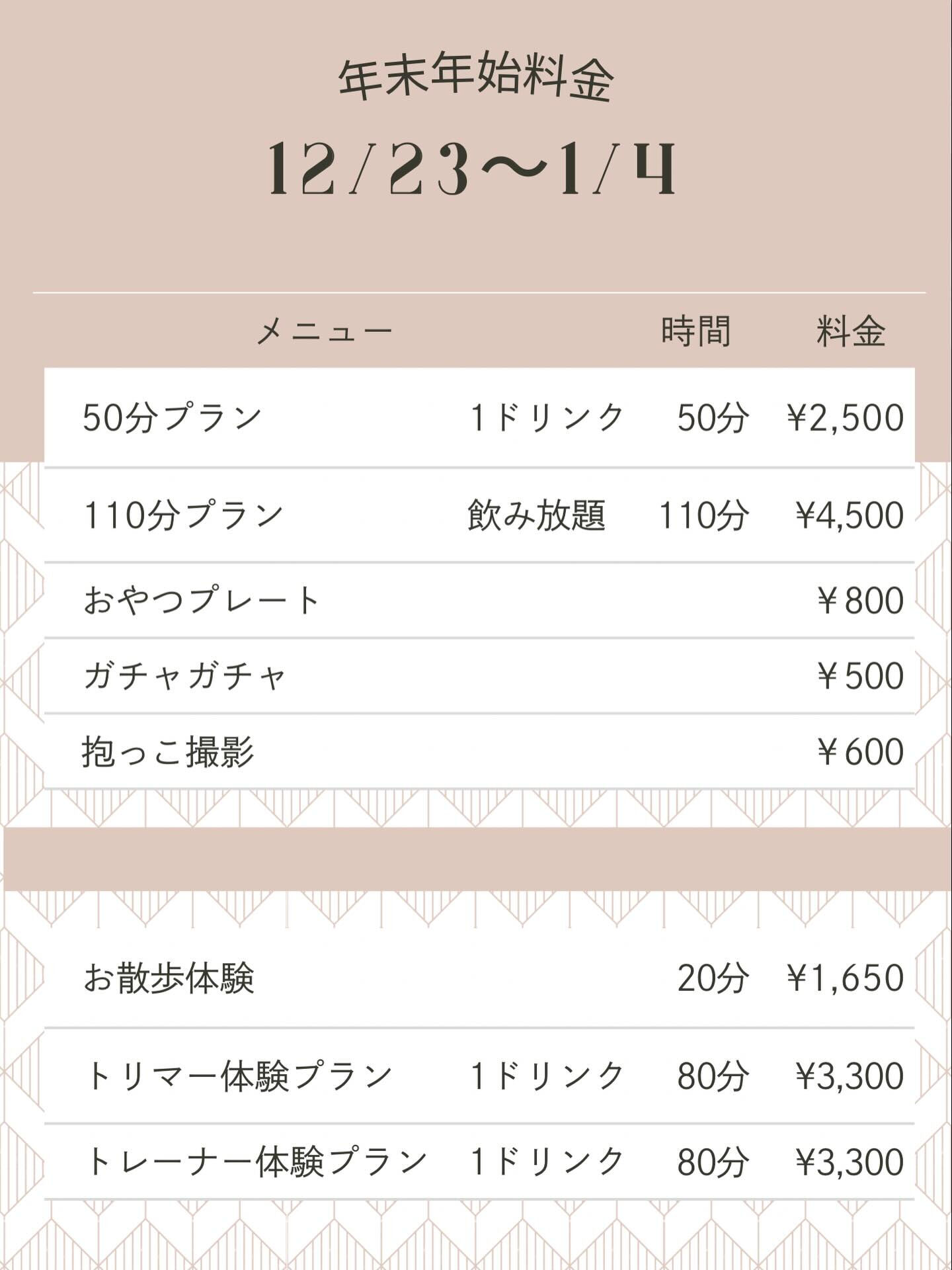📣12/21(日)まで通常料金📣